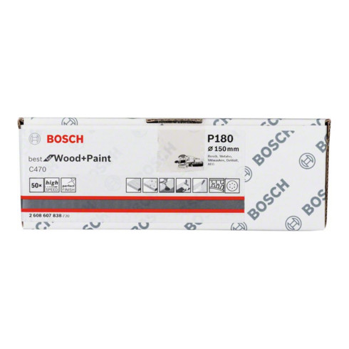 Feuille abrasive Bosch C470 6 trous Velcro