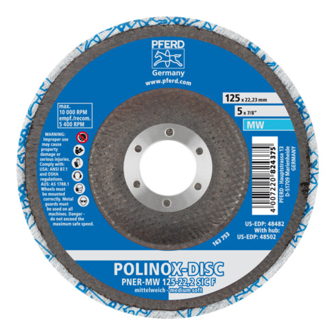 Disque abrasif compact PFERD POLINOX DISC PNER-MW 125-22,2