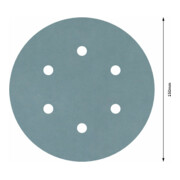 Feuille abrasive Bosch F355, 6 trous, velcro 6 mm 150 mm-2