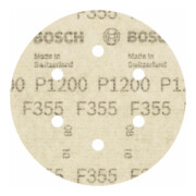 Feuille abrasive Bosch F355, 6 trous, velcro 6 mm 150 mm-5