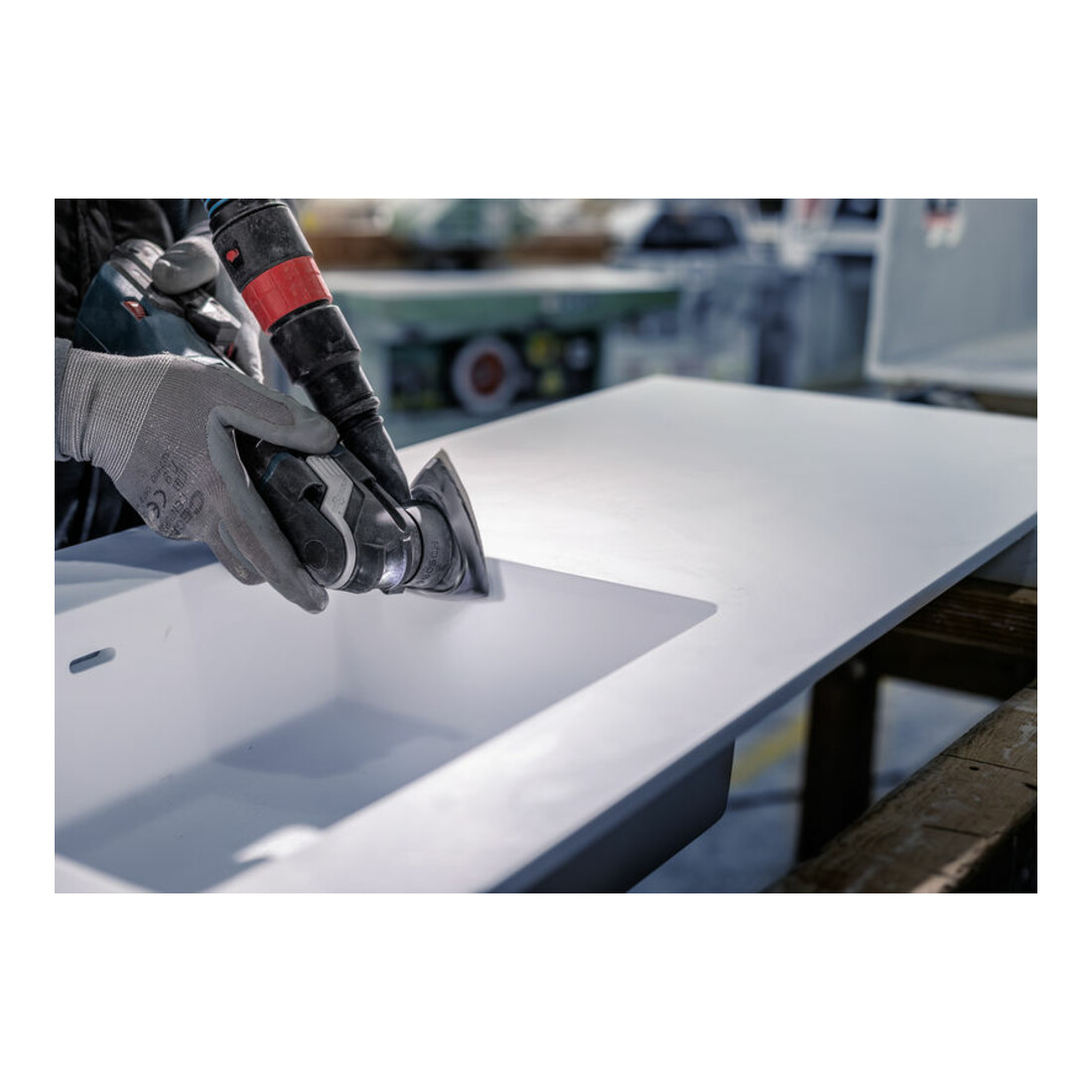 Feuille abrasive Bosch F355 pour ponceuses delta et multicoupeuses