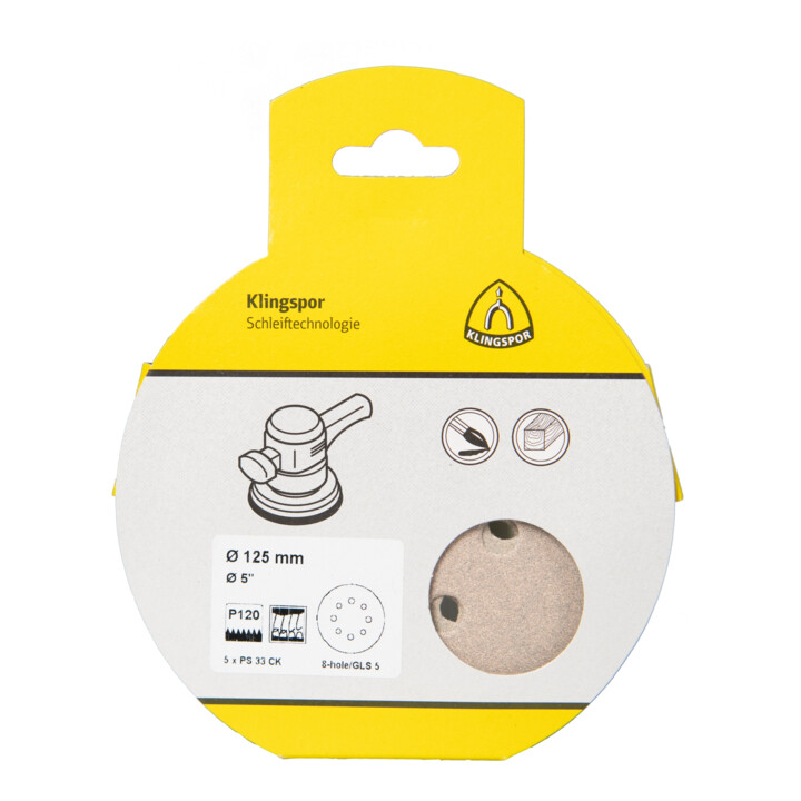 Disque abrasif Klingspor PS 33 CK, 125 mm grain 60 forme du trou GLS5