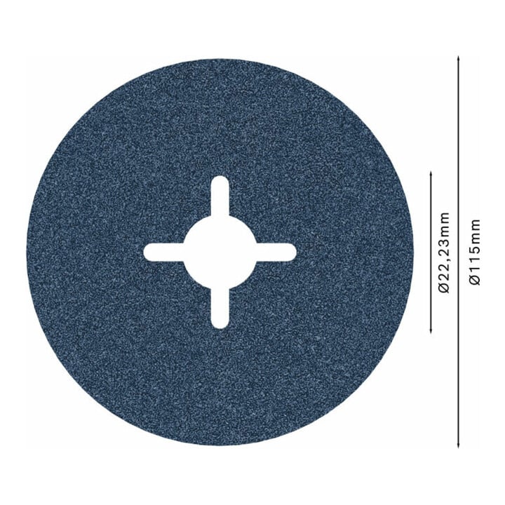 Disque abrasif sur fibres R574, Best for Metal D = 115 mm ; G = 120