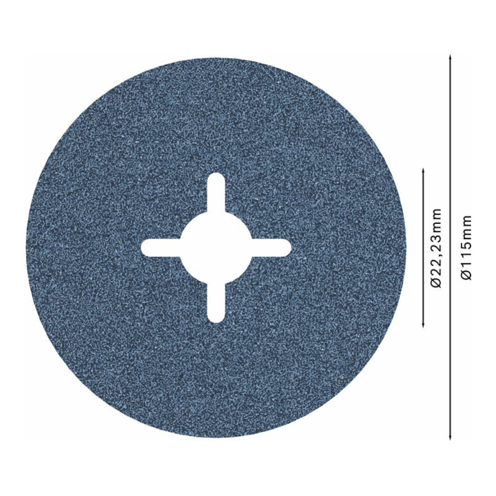Disque abrasif sur fibres R574, Best for Metal D = 115 mm ; G = 80