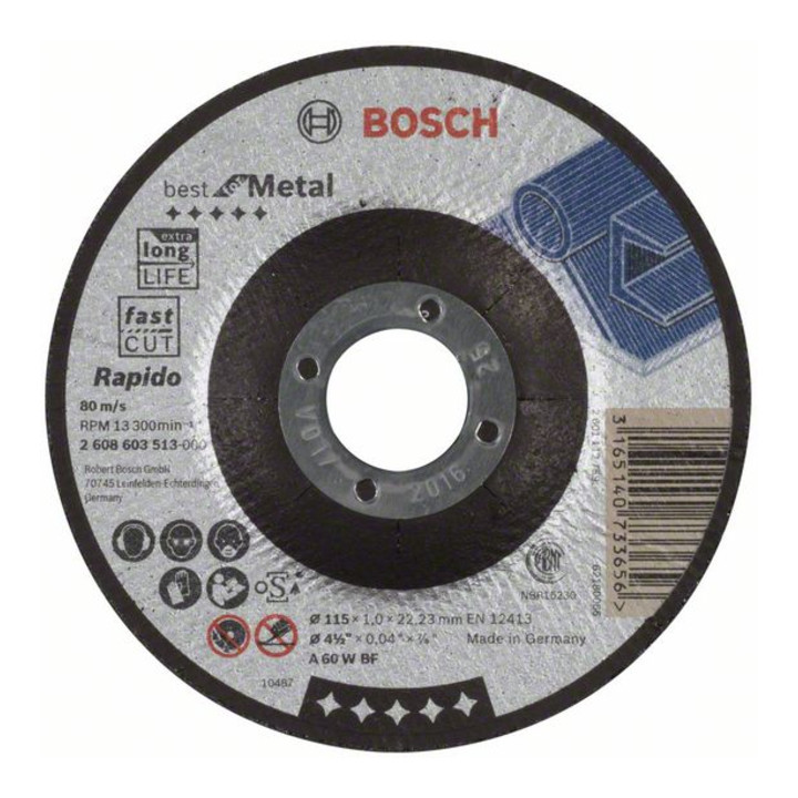 Disque de coupe Bosch coudé Meilleur pour Rapido A 60 W BF en métal