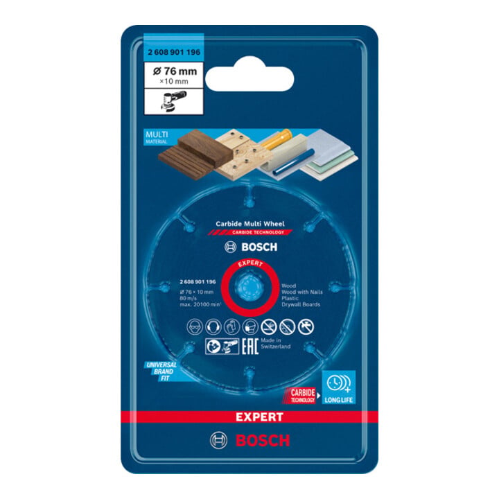 Disque de coupe Bosch EXPERT en carbure ⌀76 mm