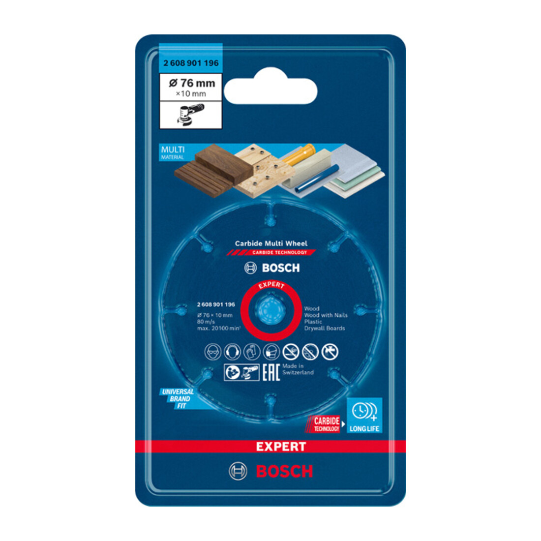Disque de coupe Bosch EXPERT en carbure ⌀76 mm