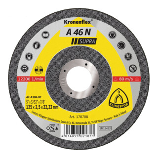 Roue de tronçonnage Klingspor A 46 N