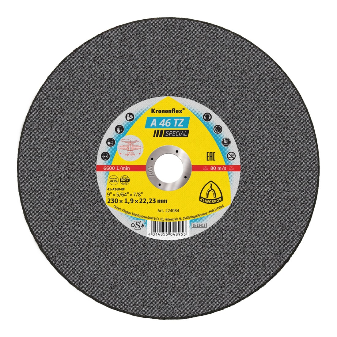 Disque de coupe Klingspor A 46 TZ100 x 1,6 x 16 mm plat