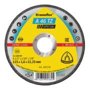 Molette de tronçonnage Klingspor A 46 TZ Special Kronenflex® pour acier inoxydable, acier