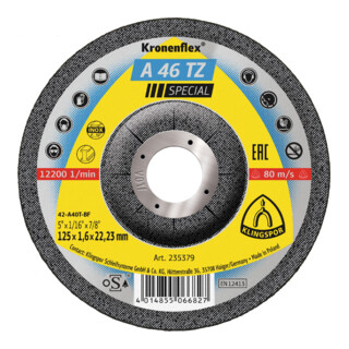 Molette de tronçonnage Klingspor A 46 TZ Special Kronenflex® pour acier inoxydable, acier