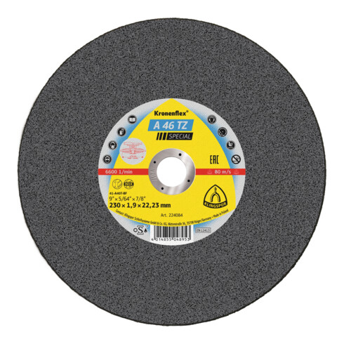 Disque de coupe Klingspor A 46 TZ230 x 1,9 x 22,23 mm plat