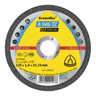 Disques à tronçonner Klingspor A 946 TZ