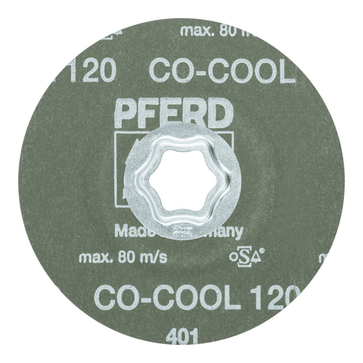 Disque de fibre COMBICLICK CO-COOL D. 115 mm granul. 120 INOX/aluminium grain cé