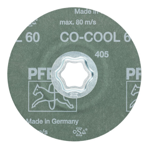 Disque de fibre COMBICLICK CO-COOL D. 115 mm granul. 60 INOX/aluminium grain cér