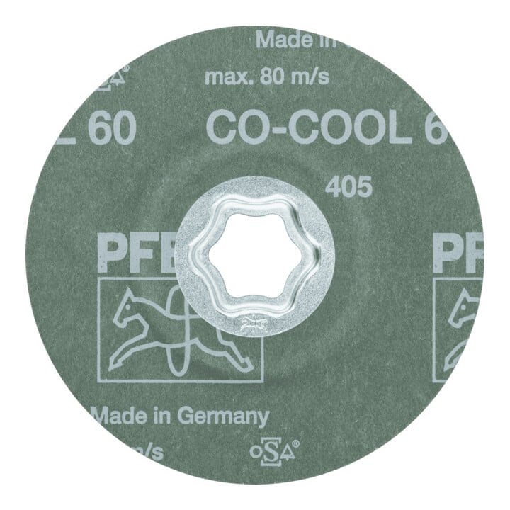 Disque de fibre COMBICLICK CO-COOL D. 115 mm granul. 60 INOX/aluminium grain cér
