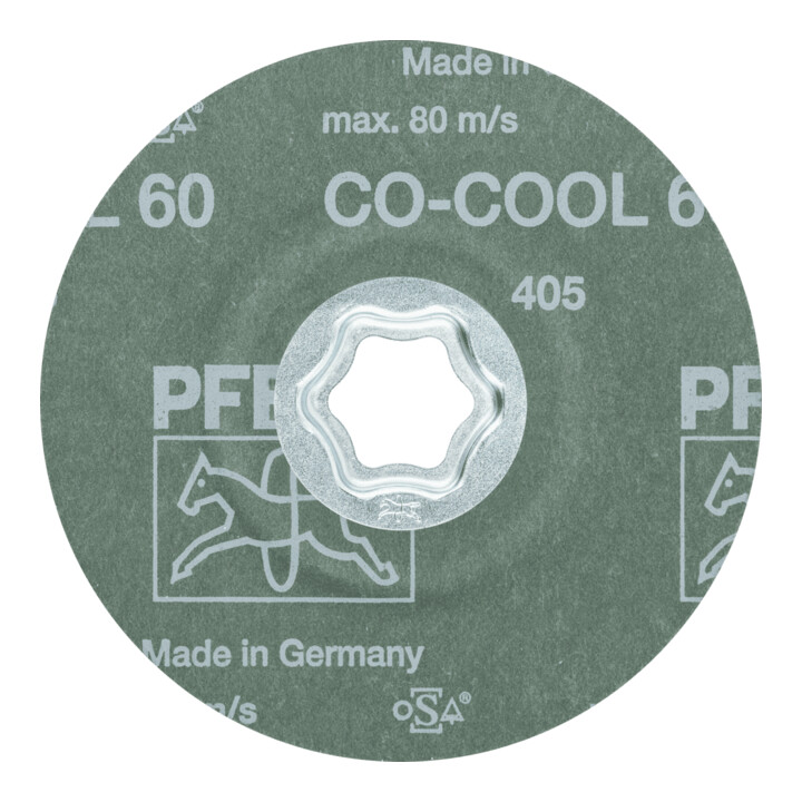 Disque de fibre COMBICLICK CO-COOL D. 115 mm granul. 60 INOX/aluminium grain cér