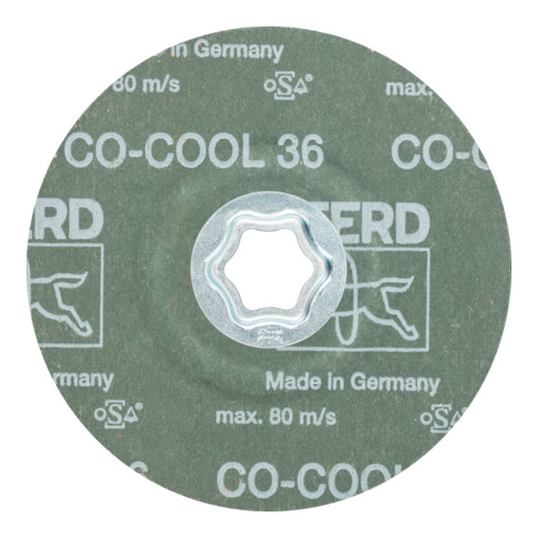 Disque de fibre COMBICLICK CO-COOL D. 125 mm granul. 36 INOX/aluminium grain cér