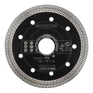 RHODIUS TOPline DG15 disque de coupe diamanté 10,0 x 1,4 x 22,23 mm