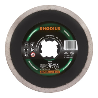 RHODIUS ALPHAline DG50 X-LOCK disque de coupe diamanté 5.0 x 1.6 x 22.23 mm