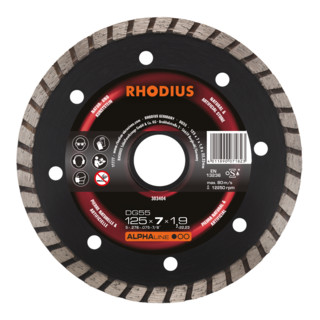 RHODIUS ALPHAline DG55 disque de coupe diamanté 7,0 x 1,9 x 22,23 mm