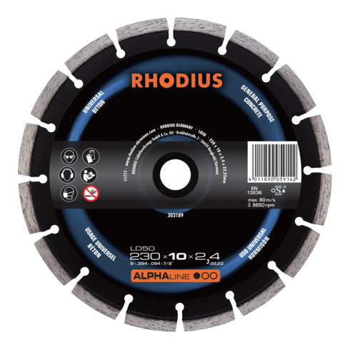 Disque de tronçonnage diamant Rhodius LD50