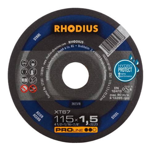 Disque de tronçonnage extra-fin Rhodius XT67