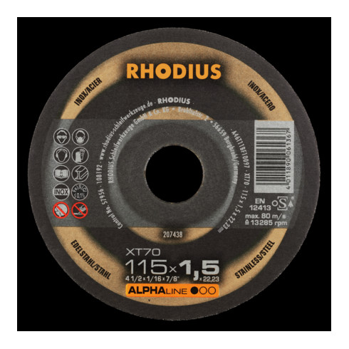 Disque de tronçonnage extra-fin Rhodius XT70