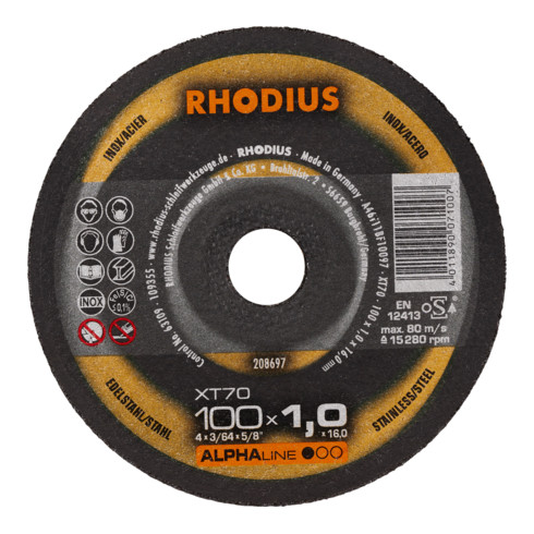 Disque de tronçonnage extra-fin Rhodius XT70