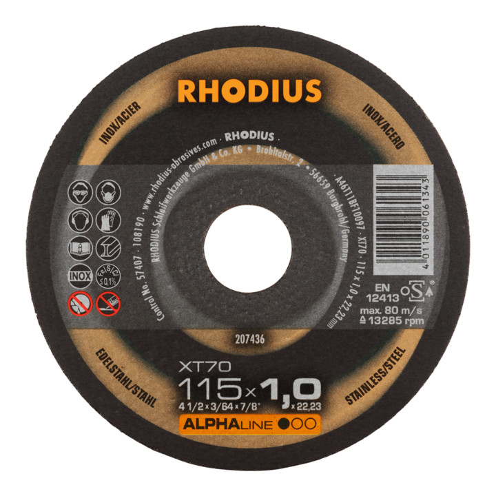 Disque de tronçonnage extra-fin Rhodius XT70 BOX