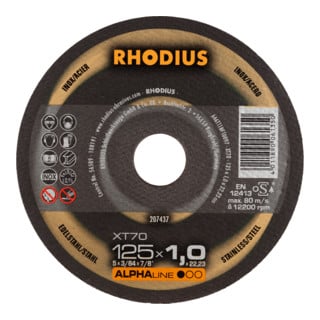 RHODIUS ALPHAline XT70 PACK Disque à tronçonner extra fin
