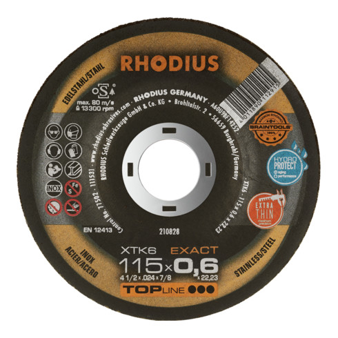 RHODIUS TOPline XTK6 EXACT BOX Meule à tronçonner extra fine