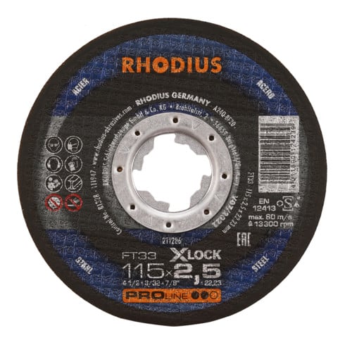 RHODIUS PROline FT33 X-LOCK disque de coupe à main libre 2,5 x 22,23 mm