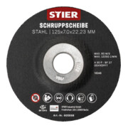 Disque d'ébarbage STIER, 125 x 7,0 x 22,23, forme 27 / 10 pièces-4