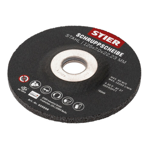 Disque d'ébarbage STIER, 125 x 7,0 x 22,23, forme 27 / 10 pièces