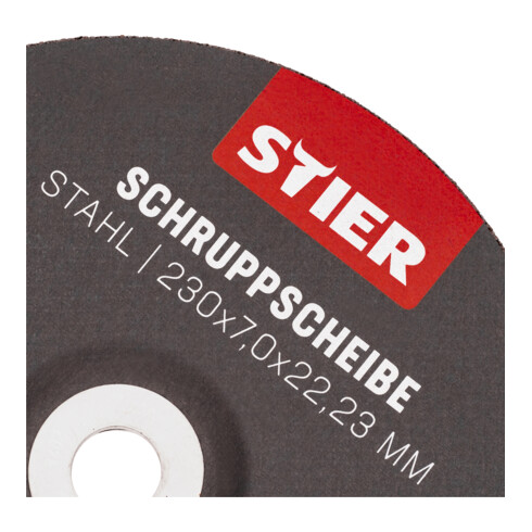 Disque d'ébarbage STIER, 230 x 7,0 x 22,23, forme 27, 10 pièces