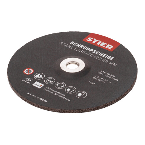 Disque d'ébarbage STIER, 230 x 7,0 x 22,23, forme 27 / 10 pièces