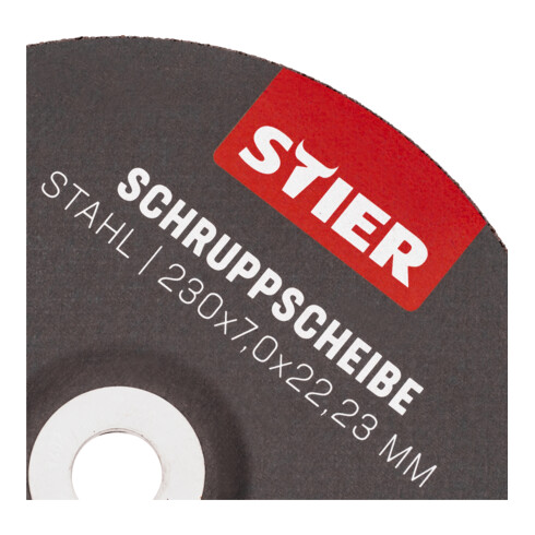 Disque d'ébarbage STIER, 230 x 7,0 x 22,23, forme 27 / 10 pièces