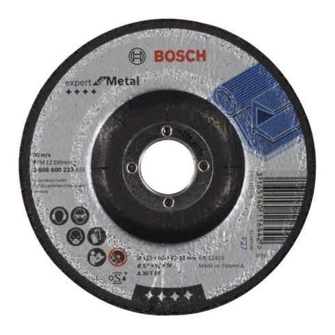 Disque d'ébauchage Bosch coudé Expert pour métal A 30 T BF, 125 mm, 22,23 mm, 6 mm