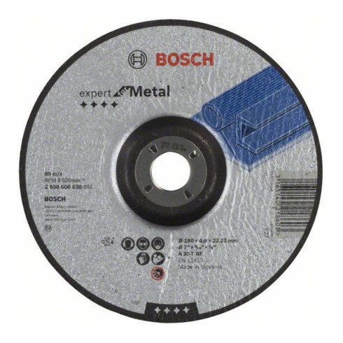 Disque d'ébauchage Bosch coudé Expert pour métal A 30 T BF, 180 mm, 22,23 mm, 4,8 mm