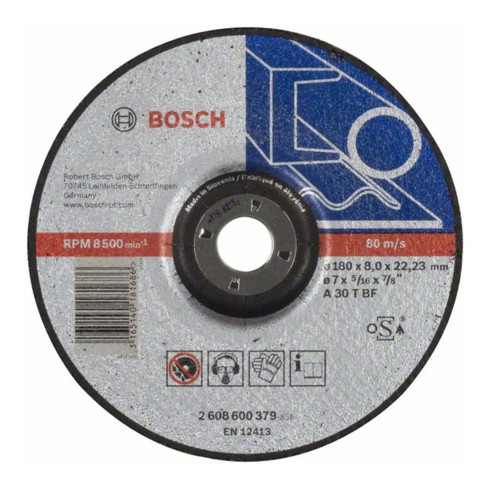 Disque d'ébauchage Bosch coudé Expert pour métal A 30 T BF, 180 mm, 22,23 mm, 8 mm
