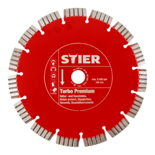 Disque de coupe diamant STIER Turbo Premium