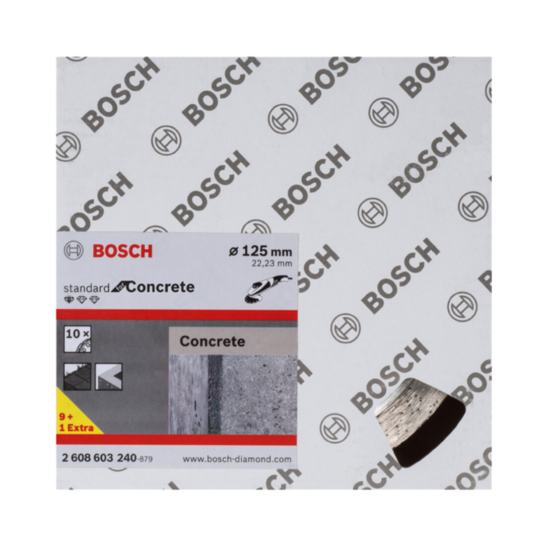 Disque diamanté Bosch Standard pour le béton, 125 x 22,23 x 1,6 x 10 mm