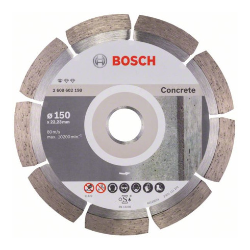 Disque diamanté Bosch Standard pour le béton, 150 x 22,23 x 2 x 10 mm