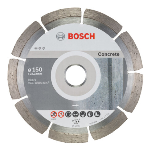Disque diamanté Bosch Standard pour le béton, 150 x 22,23 x 2 x 10 mm
