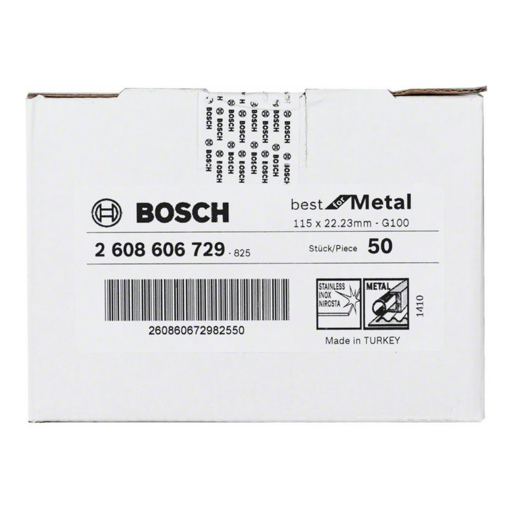 Disque fibre Bosch R574, idéal pour le métal, corindon zircon, 115 mm, 22 mm, 100