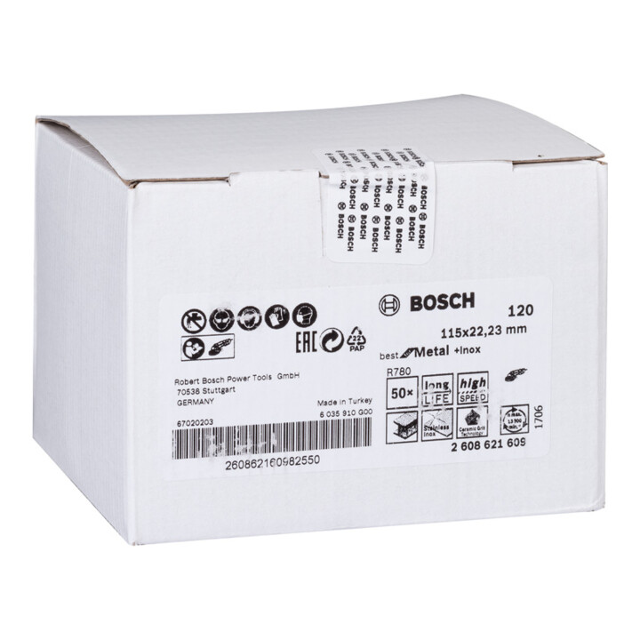 Disque fibre Bosch R780 Best for Metal and Inox 115 x 22,23 mm 120