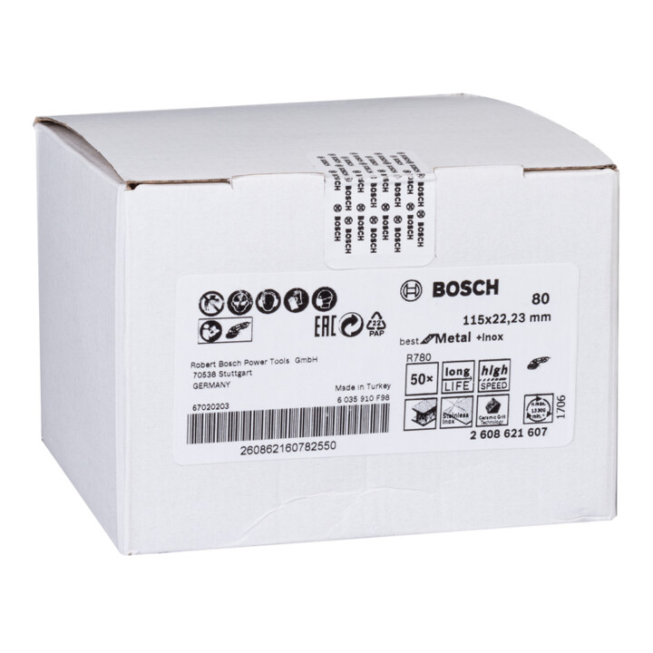 Disque fibre Bosch R780 Best for Metal and Inox 115 x 22,23 mm 80