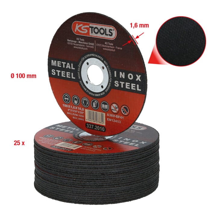 Disques à tronçoner - haute qualité, Ø 100mm, 1,6mm, 25 pcs.