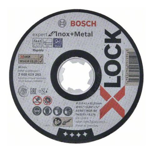 Disque à tronçonner Bosch X-LOCK Expert pour Inox+Metal AS 60 T